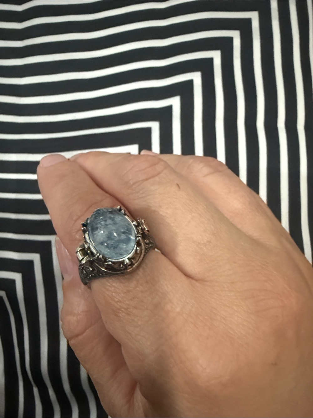 Sterling Silver moonstone Statement Ring